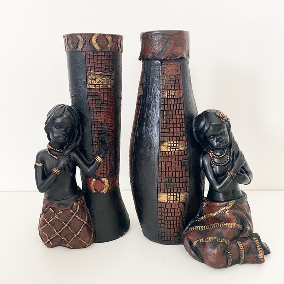 Vintage African Tribal Carved Figurine & Decor Set – 6 Pieces - Picture 5 of 6